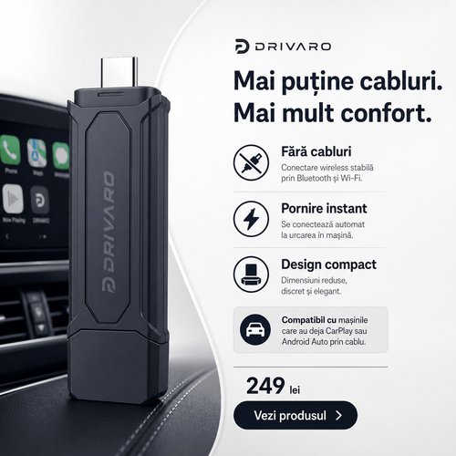 DRIVARO LinkDrive Mini Pro - adaptor wireless CarPlay Android Auto DRIVARO